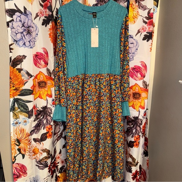 Emery Rose by SHEIN Floral Multicolor Dress - Picture 1 of 7